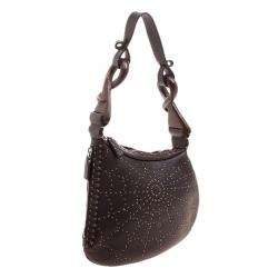 Pre Owned Fendi Brown Selleria Leather Oyster Hobo