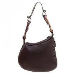 Pre Owned Fendi Brown Selleria Leather Oyster Hobo