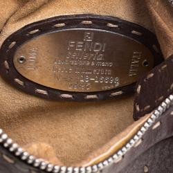 Pre Owned Fendi Brown Selleria Leather Oyster Hobo