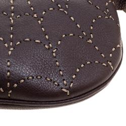 Pre Owned Fendi Brown Selleria Leather Oyster Hobo