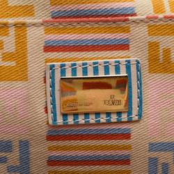 Pre Owned Fendi Blue Zucca Denim Tote