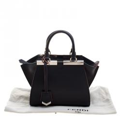 Pre Owned Fendi Dark Blue Leather Mini 3Jours Tote