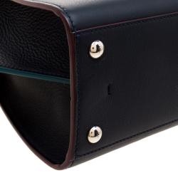 Pre Owned Fendi Dark Blue Leather Mini 3Jours Tote