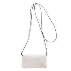 Pre Owned حقيبة باكيت فندي مونستر جلد بيضاء صغيرة