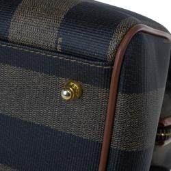 مملوكة مسبقًا Fendi Brown Striped Pequin Canvas Vintage Boston Bag