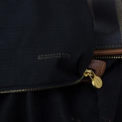 مملوكة مسبقًا Fendi Brown Striped Pequin Canvas Vintage Boston Bag