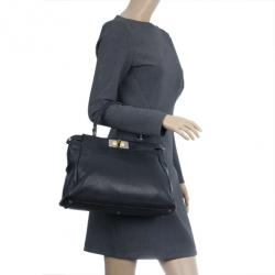 Pre Owned Fendi Black Small Pekaboo Satchel