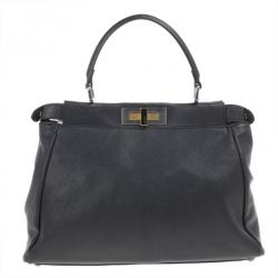 Pre Owned Fendi Black Small Pekaboo Satchel