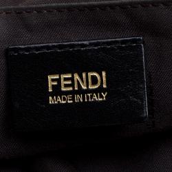 Pre Owned Fendi Black Zucca Canvas Mia Hobo