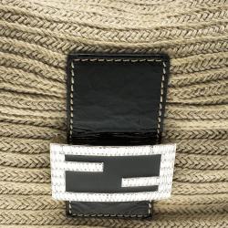 Pre Owned Fendi Beige Rope Baguette Shoulder Bag