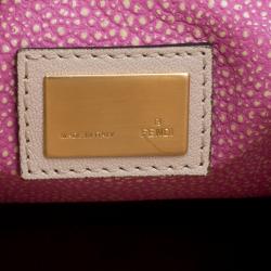 Pre Owned Fendi Beige Leather with Sting Ray Lining Large Peekaboo Bag