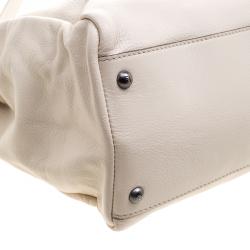 Pre Owned Fendi Beige Leather with Sting Ray Lining Large Peekaboo Bag