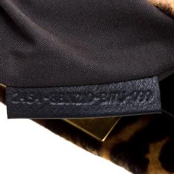 Pre Owned Fendi Leopard Print Calfhair Large Peekaboo Bag