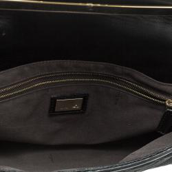 Fendi Black Quilted Fabric Maxi Baguette Shoulder Bag