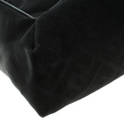 Fendi Black Quilted Fabric Maxi Baguette Shoulder Bag