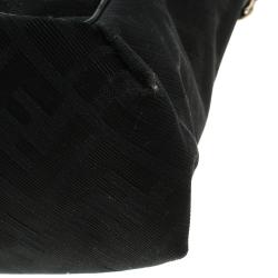 Fendi Black Quilted Fabric Maxi Baguette Shoulder Bag