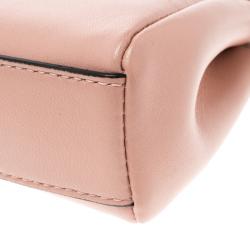 Pre Owned Fendi Pink Leather Micro Peekaboo Crossbody Bag