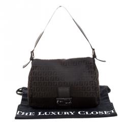 Pre Owned Fendi Tobacco Zucca Canvas Mama Forever Shoulder Bag