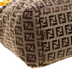 Pre Owned Fendi Tobacco/Yellow Zucca Canvas and Leather Tote