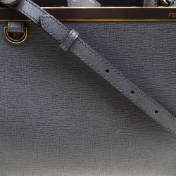 Pre Owned Fendi Grey Saffiano Leather Small 2Jours Tote