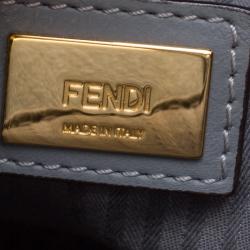 Pre Owned Fendi Grey Saffiano Leather Small 2Jours Tote