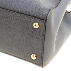 Pre Owned Fendi Grey Saffiano Leather Small 2Jours Tote