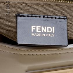 Pre Owned Fendi White Leather Maxi Baguette Flap Shoulder Bag