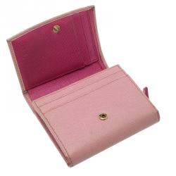 Pre Owned Fendi Pink Leather Small Crayons Wallet
