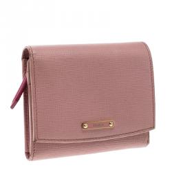 Pre Owned Fendi Pink Leather Small Crayons Wallet