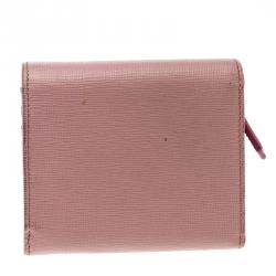 Pre Owned Fendi Pink Leather Small Crayons Wallet