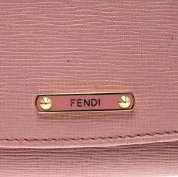 Pre Owned Fendi Pink Leather Small Crayons Wallet