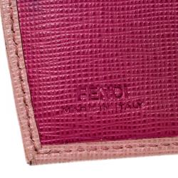 Pre Owned Fendi Pink Leather Small Crayons Wallet