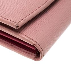 Pre Owned Fendi Pink Leather Small Crayons Wallet