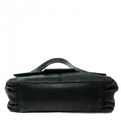 Pre Owned Fendi Black Shimmering Leather Shoulder Bag