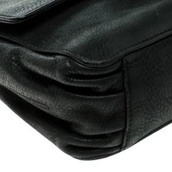 Pre Owned Fendi Black Shimmering Leather Shoulder Bag