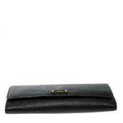 Pre Owned Fendi Black Leather Crayons Continental Wallet