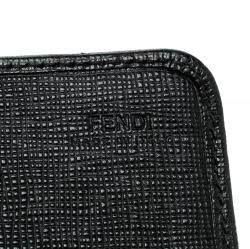 Pre Owned Fendi Black Leather Crayons Continental Wallet