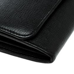 Pre Owned Fendi Black Leather Crayons Continental Wallet