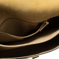 Pre Owned Fendi Tobacco Pequin Stripe Canvas Large Claudia Shoulder Bag