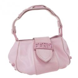 Pre Owned Fendi Pink Leather Pouch
