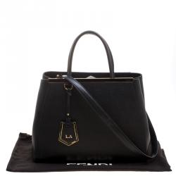 Pre Owned Fendi Black Saffiano Leather 2Jours Tote