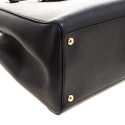 Pre Owned Fendi Black Saffiano Leather 2Jours Tote