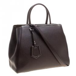 Pre Owned Fendi Brown Saffiano Leather 2Jours Tote