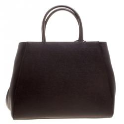 Pre Owned Fendi Brown Saffiano Leather 2Jours Tote