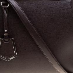 Pre Owned Fendi Brown Saffiano Leather 2Jours Tote