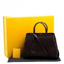 Pre Owned Fendi Brown Saffiano Leather 2Jours Tote