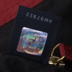 Pre Owned Fendi Red Patent Leather Logo Envelope Clutch