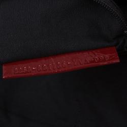 Pre Owned Fendi Red Patent Leather Logo Envelope Clutch