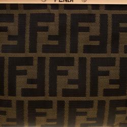 Pre Owned Fendi Tobacco Zucca Canvas Borsa Smile Clutch