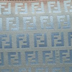 Pre Owned Fendi Blue Zucchino Canvas Shoulder Bag